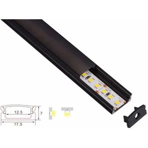 Profiel | Opbouw | 4 Meter | Recht | Zwart | 17.5 x 7 | COB ledstrip -