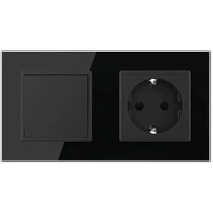 Livolo - Wipschakelaar - Zwart - Aan/Uit - Wandcontactdoos