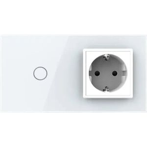 Livolo | Wit | 1+SR | Dimmer | Wisselschakelaar met wandcontactdoos -