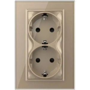 Wandcontactdoos | Dubbel goud Stopcontact | 1 inbouwdoos | Livolo.nl