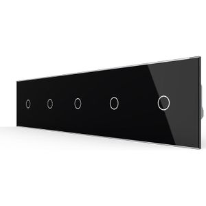 Livolo | Zwart | 1+1+1+1+1 | Dimmer | Wisselschakelaar | EC | Smart Home