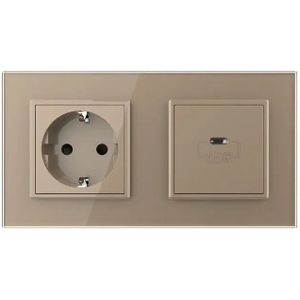 Livolo | Goud | SR+SR | Wandcontactdoos | USB type C oplader - Bekijk