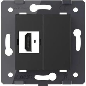 Livolo | Zwart | SR | HDMI aansluiting | Blindplaat - Bekijk hier!