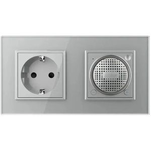 Bluetooth Speaker | Wandcontactdoos | Grijs | Livolo.nl