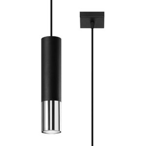 Hanglamp | 1 | Zwart met zilveren buitenzijde | Luxe LED | Dimbaar