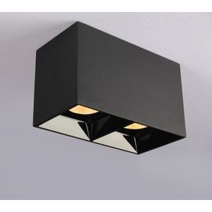 Opbouwspot | Zwart | 2 | Deluxe LED | Vierkant