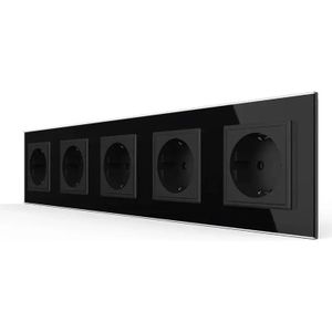 Livolo - 5-voudige Wandcontactdoos - Zwart - Stopcontact