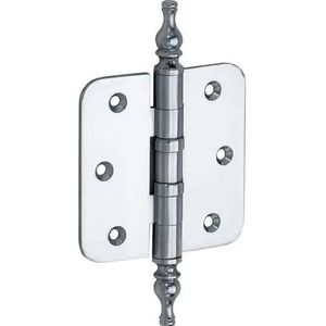 Artitec - Kogellagerscharnier - Zilver - Messing - Ronde Hoek - Glans Chroom