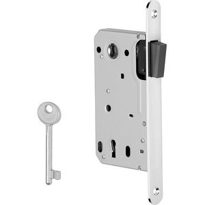 Aprile Woningbouw Magneetslot 2867 – sleutel 90mm – gepolijst Nikkel SL90