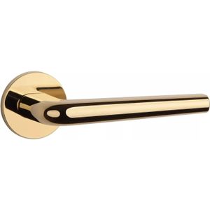 Aprile - Funkia - Massieve Deurkruk - Goud Gepolijst PVD - Op Rond Rozet