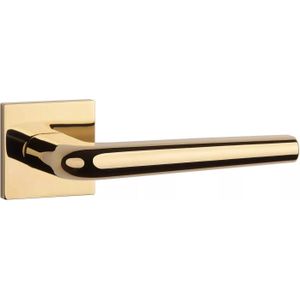 Aprile - Funkia - Massieve Deurkruk - Goud Gepolijst PVD - Op Vierkant Rozet