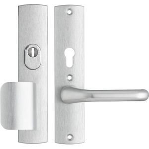 AXA | Veiligheidsbeslag Premium Comfort D-duwer+kruk Flow | PC72 | Anti-kerntrek | Omkeerbaar | 242x52x13 | Alu | SKG3 PC72