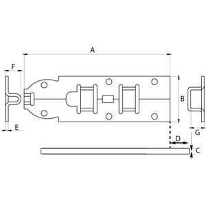 DX - Plaatschuif vlak 80 mm verzinkt