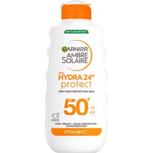 Garnier Ambre Solaire SPF 50+ Hydra 24 Hour Hydrating Sun Cream Lotion With Vitamin C,175ml