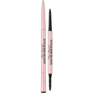Too Faced Super Fine Brow Detailer Eyebrow Pencil Langaanhoudende Wenbrauw Potlood Tint Soft Black 0,08 g