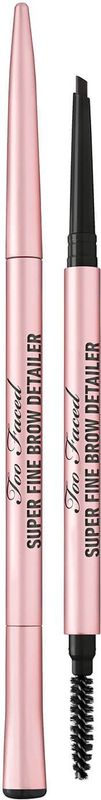 Too Faced Super Fine Brow Detailer Eyebrow Pencil Langaanhoudende Wenbrauw Potlood Tint Soft Black 0,08 g