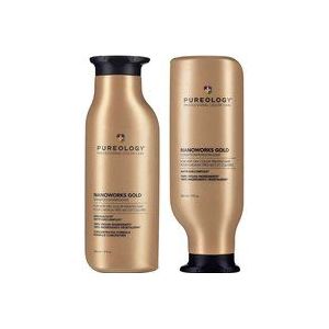 Pureology Nanoworks Gold Shampoo and Conditioner Bundle for Dry, Tired Hair, Sulphate Free for a Gentle Cleanse