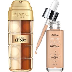 L'Oreal Paris Age Perfect Serum Le Duo 30ml & True Match Tinted Serum 30ml Bundle (Various Shades) - 2-3 Light