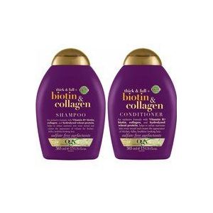 OGX Thick and Full+ Biotin and Collagen Shampoo and Conditioner Bundle for Big Volume Hair