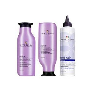 Pureology Hydrate Shampoo, Conditioner and Color Fanatic Blue Toner Routine for Neutralising and Hydrating Brassy Tones