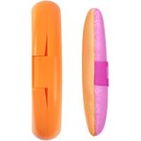 REAL TECHNIQUES Miracle 2-in-1 poederdonsje + reiskoffer, dubbelzijdige make-up blending puff, elastische band, precisie-make-upspons en poederdons, voor vloeistof, crème en poeder, reiskoffer, 2