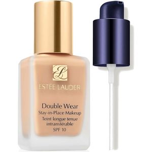 Estee Luader Double Wear Stay-in-Place Makeup With Makeup Pump Bundle (Various Shades) - 1W0 Warm Porcelain