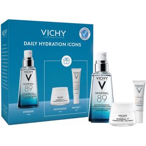 Vichy Mineral 89 Hyaluronic Acid Daily Hydration Kit: Serum, Moisturiser, and SPF50