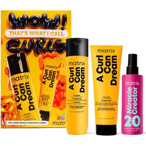 Matrix A Curl Can Dream Shampoo, Hair Mask and Miracle Creator Haircare Gift Set for Moisturising and Defining Curls/Coils