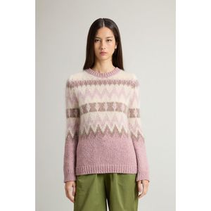 Woolrich dames Fair Isle-trui van wolmix Bruin Grootte L