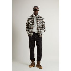 Woolrich heren Overhemdjack van wolmix met geruit patroon Bruin Grootte 3XL