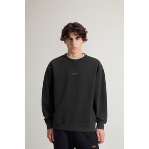 Woolrich Achteraf geverfde sweater met ronde hals voor jongens van puur katoen met print op de achterkant Zwart Grootte 10