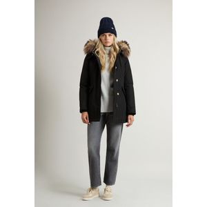 Woolrich dames Arctic Parka van Ramar Cloth-stof met afneembare bontrand Zwart Grootte L