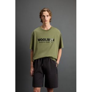 Woolrich Heren T-shirt van puur katoen met logo by Todd Snyder Groen Grootte XXL