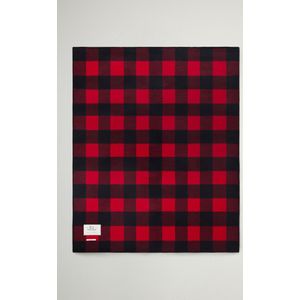 Woolrich unisex Dubbelzijdige Buffalo Check-deken van zuivere wol Rood Grootte ONE