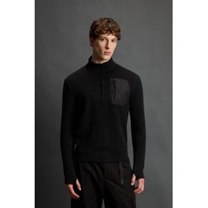 Woolrich heren Gebreide sweater van zuivere Italiaanse scheerwol by Todd Snyder Zwart Grootte 3XL