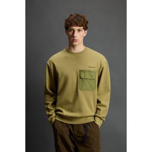 Woolrich heren Sweater met ronde hals van Interlock-katoenmix en nylon by Todd Snyder Groen Grootte L