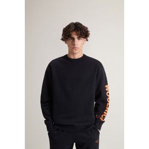 Woolrich Sweater met ronde hals voor jongens van puur geborsteld katoen Zwart Grootte 10