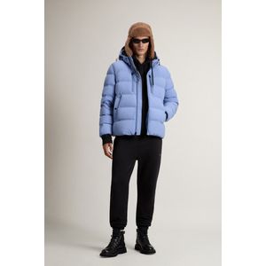 Woolrich heren Donsjack van elastisch nylon met matte afwerking Blauw Grootte L