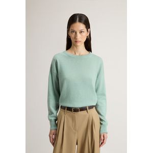 Woolrich dames Trui met ronde hals van een mix van scheerwol en kasjmier Groen Grootte L