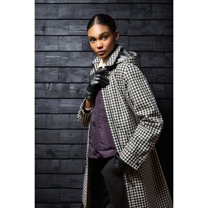 Woolrich dames Garengeverfde trenchcoat van drielaagse stof met capuchon Grey Grootte L