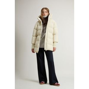 Woolrich dames Cloud-donsjack van elastisch nylon met matte afwerking Wit Grootte S