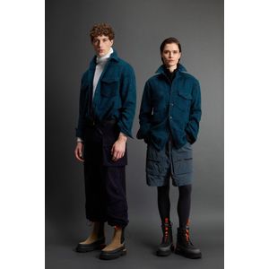 Woolrich unisex Geruit overhemdjack van zuiver kasjmier by Todd Snyder Blauw Grootte L