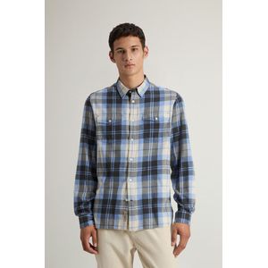 Woolrich heren Flanellen overhemd van zuiver Madras-katoen Blauw Grootte 3XL