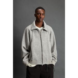 Woolrich heren Sweater met volledige rits met hoge kraag van gerecycled sherpa by Todd Snyder Grey Grootte L