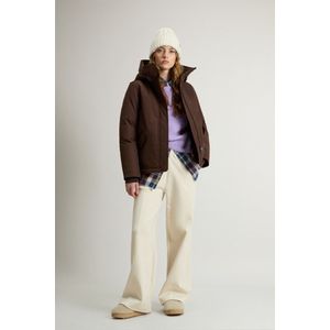 Woolrich dames Gevuld jack van Ramar Cloth met capuchon Bruin Grootte L