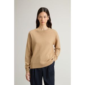 Woolrich dames Trui met ronde hals van een mix van scheerwol en kasjmier Beige Grootte L