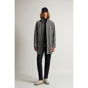 Woolrich heren Garengeverfde mantel van drielaagse stof met capuchon Grey Grootte 3XL