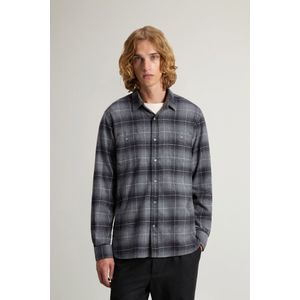 Woolrich heren Overhemd van zuiver katoenen flanel met geruit patroon Grey Grootte 3XL