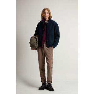 Woolrich heren Bomberjack van Melton-scheerwolmix Blauw Grootte 3XL