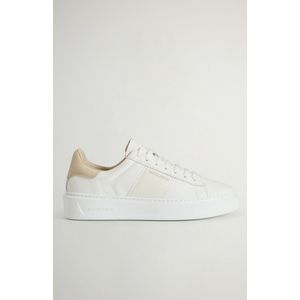 Woolrich Dames Classic Court-sneakers van leer met zijstrook Wit Grootte 37/